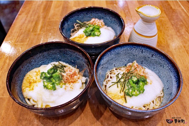 オクラとろろ生そうめん、オクラとろろうどん、オクラとろろそば