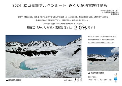 みくりが池雪解け情報(2024年第1報)