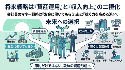 将来戦略は「資産運用」と「収入向上」の二極化