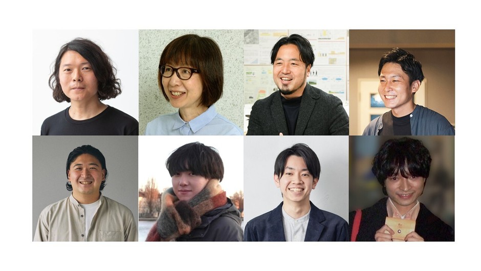 写真上段左から：株式会社irodori 一色 ヒロタカ／神奈川大学建築学部まち再生コース 山家 京子、上野 正也、塩脇 祥　　　下段左から：神奈川大学建築学部まち再生コース(当時在籍学生) 兼田 聖人、篠原 光汰、関川 吹雪、濱 大智