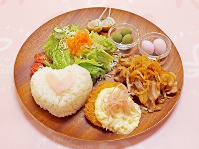 岩下の新生姜生姜焼き＆メンチカツプレート　1,350円