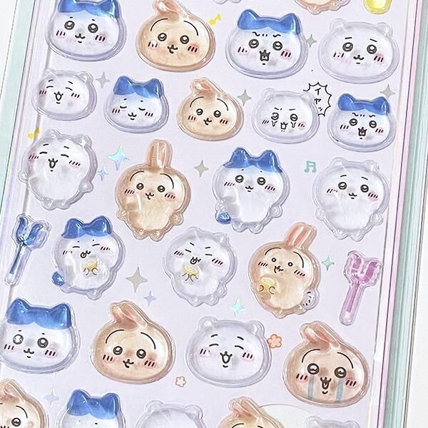 ちいかわのぷっくり感が魅力のボンボンドロップシール