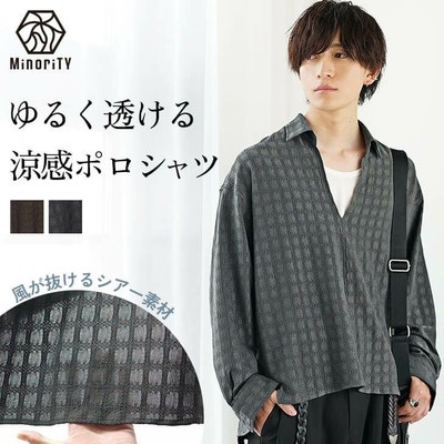 シアーチェックスキッパーポロシャツ