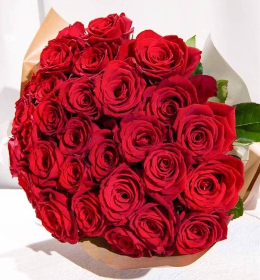 30本のバラの花束 赤