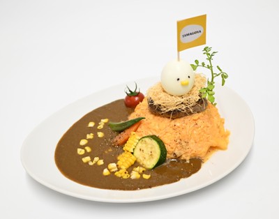 天てりタマちゃんのオムバーグカレー 夏野菜添え