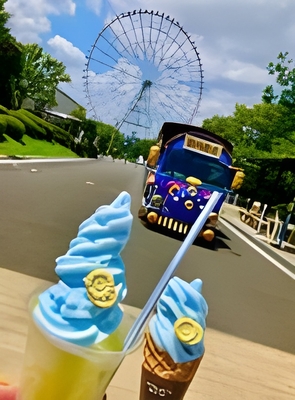 ひまわりかき氷ソフト(左) ひまわりソフト(右) (イメージ)