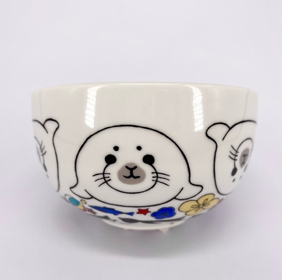 九谷焼　抹茶碗「ペンギン文様」直径11.5×高さ7cm　88,000円