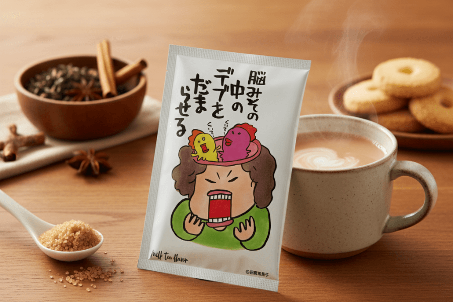 描き下ろし1コマ漫画入り個包装イメージ