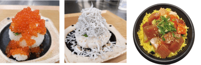 いくら・しらすをふんだんに使用したぶっかけおにぎり、海鮮ゆっけ丼の限定販売