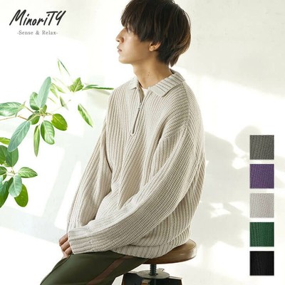 MinoriTY Select 5GハーフZIPビッグニット