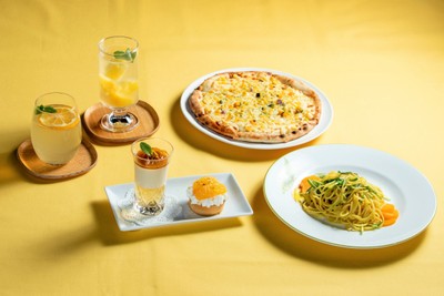 ▲カフェ・スコーラで提供する黄色を基調としたサマーグルメ