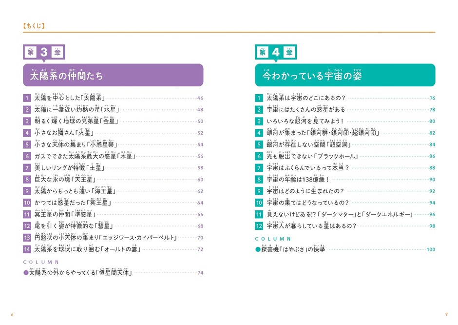 『こども宇宙　未知なる宇宙のことがわかる本』もくじ②