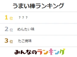 うまい棒の人気味が決定！3位「たこ焼」2位「めんたい」｜みんなのランキング