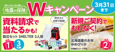 SBIいきいき少額短期保険 地震補償保険Ｗキャンペーン