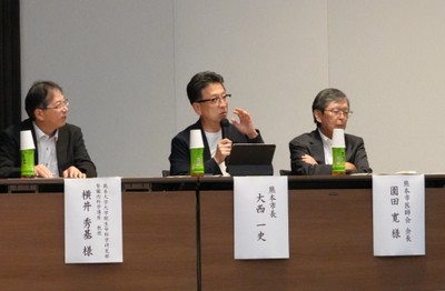 コメントを述べている熊本市 大西一史市長