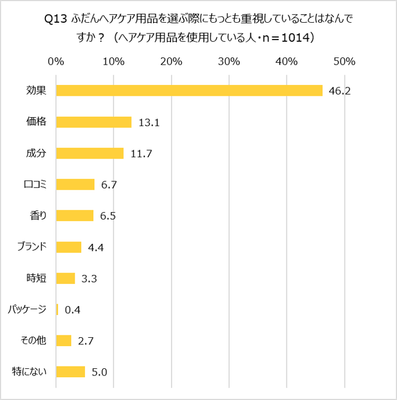 Q13 ヘアケア用品を選ぶ際に重視するポイント