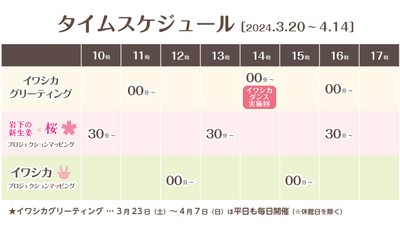 タイムスケジュール［3月20日~4月14日］
