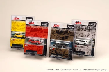 頭文字D 30周年を記念したディオラマセットシリーズの第二弾が コレクションに最適なブリスターパッケージで登場！ あのバトルシーンも蘇る！！ ただいま予約受付中！