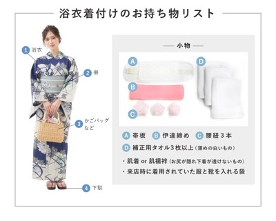 浴衣着付けのお持ち物リスト
