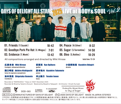 DOD-063『Live at BODY&SOUL vol.2』backinlay