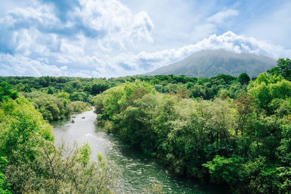 清流・尻別川と、羊蹄山が日常の風景