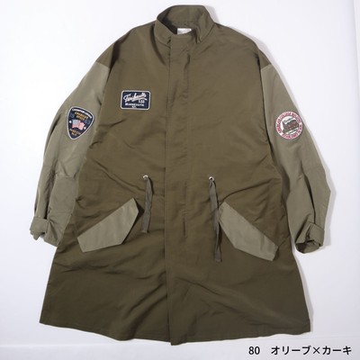 オリーブ×カーキ コート 前