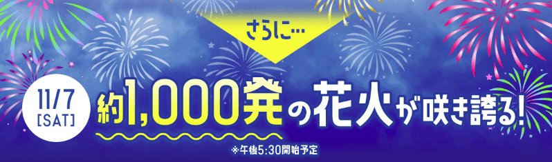 11/7(土)花火開催！