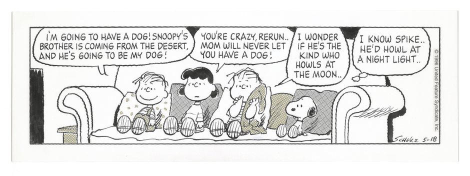 「ピーナッツ」原画　1996年5月18日 (C) Peanuts Worldwide LLC