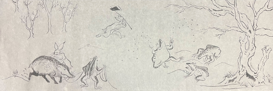 絵巻の一部(トロロアオイの栽培シーン)