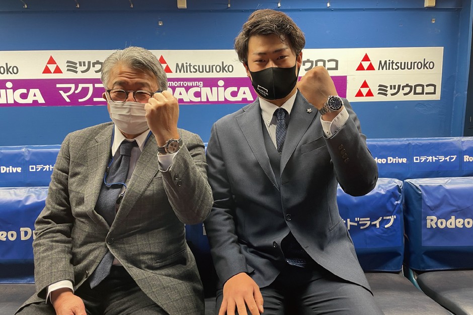 ロデオドライブニューヒーロー賞受賞の様子　2020年シーズン「伊勢 大夢選手」