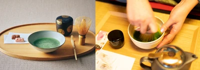 グランマーブル祇園本店の茶室で、抹茶体験！ 4か国語対応のレクチャー動画を見て 茶室で抹茶を点てるプランをスタート