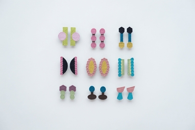 刺繍の立体感を出したピアス