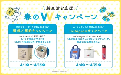 新生活を応援！ブランド誕生20周年を迎えるウォーターサーバー 「家族の天然水 CosmoWater」が、 ムーミンとのコラボレーション企画第二弾 「春のWキャンペーン」を開始！