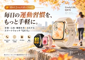 【スポーツの日記念】「運動を始めたい」を毎日の習慣に。歩数・心拍・睡眠を見える化するスマートウォッチ「QX15」