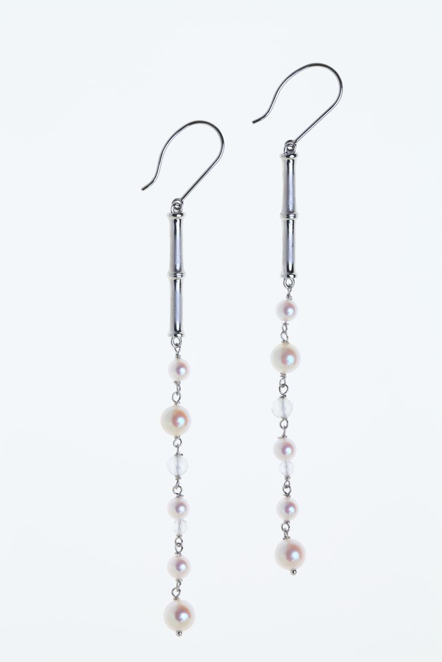 KAGUYA bamboo “dripping” platinum ピアス