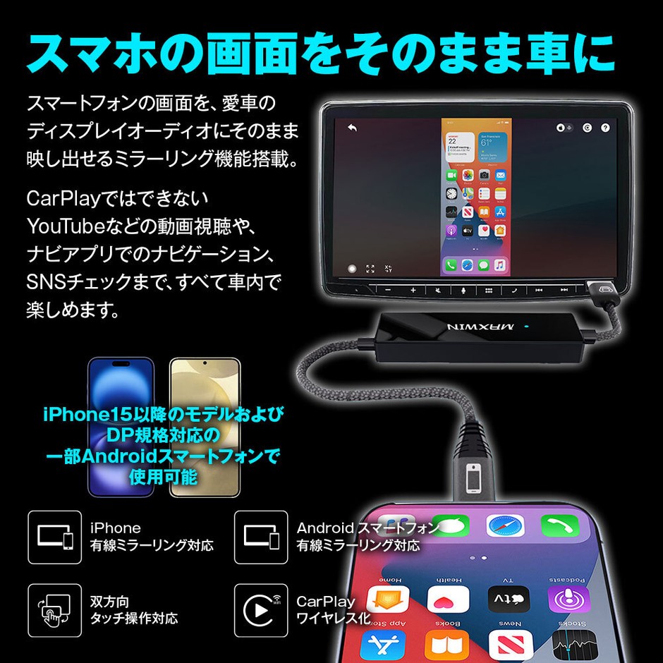 スマホの画面をそのまま車に
