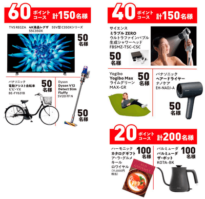 商品が選べる3つのコース