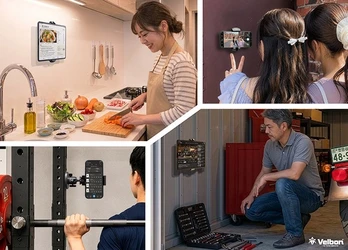強力マグネット内蔵でスマホやタブレットを壁や柱にくっつける！「Velbon（ベルボン）マグマウント タブレット＆スマートフォンホルダー」発売