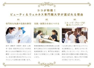 ココが特徴!ビューティ&ウェルネス専門職大学