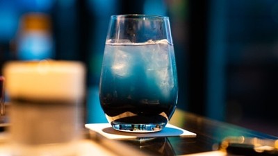モンブランのインクをイメージしたウェルカムドリンク
