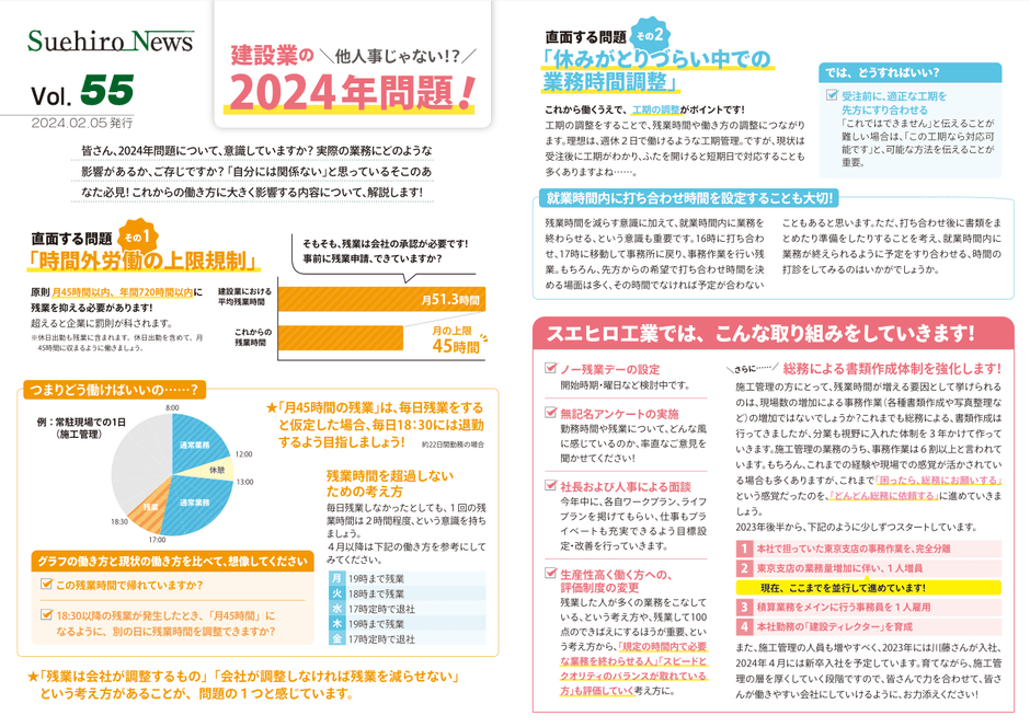 2024年2月発行の社内報で2024年問題について特集を組みました