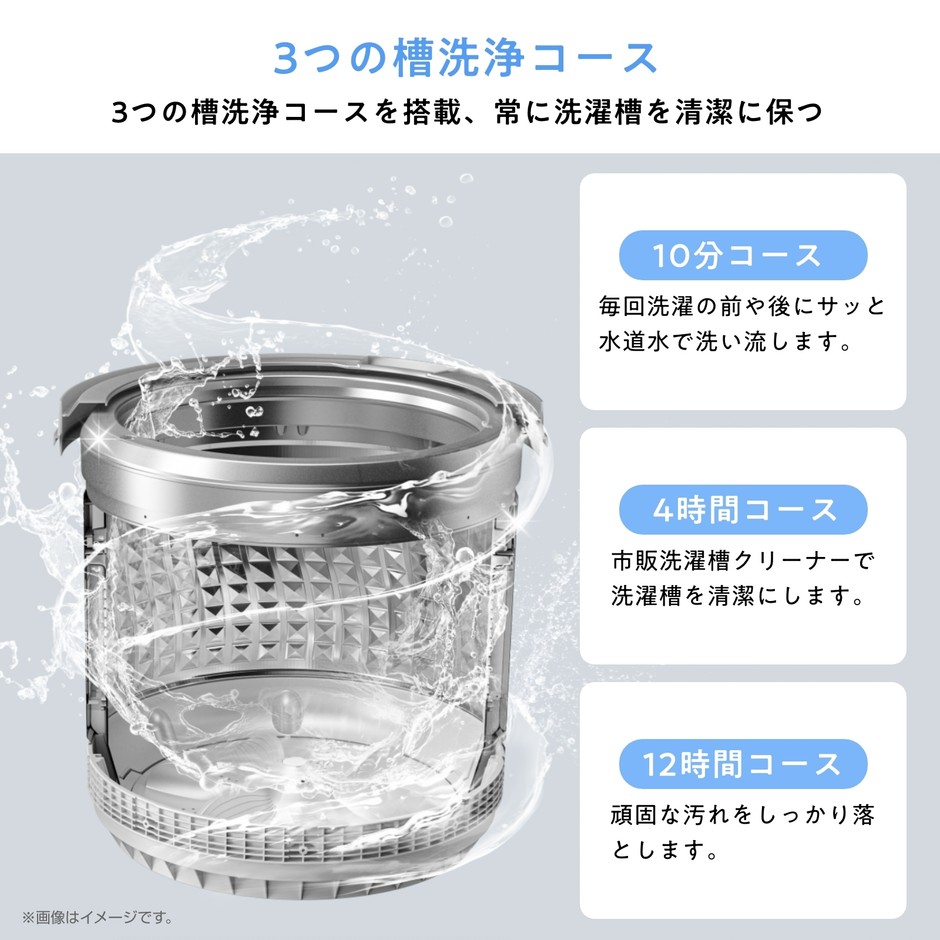 3つの槽洗浄コース