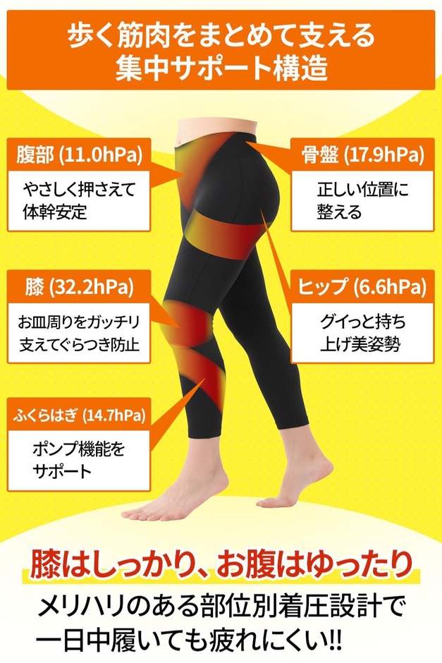 ラクラク歩行ウォーキングスパッツの構造