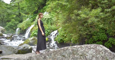 ▲緑豊かな環境で森林浴