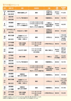 製作体験の日程