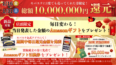 新品商品対象!大還元祭キャンペーン