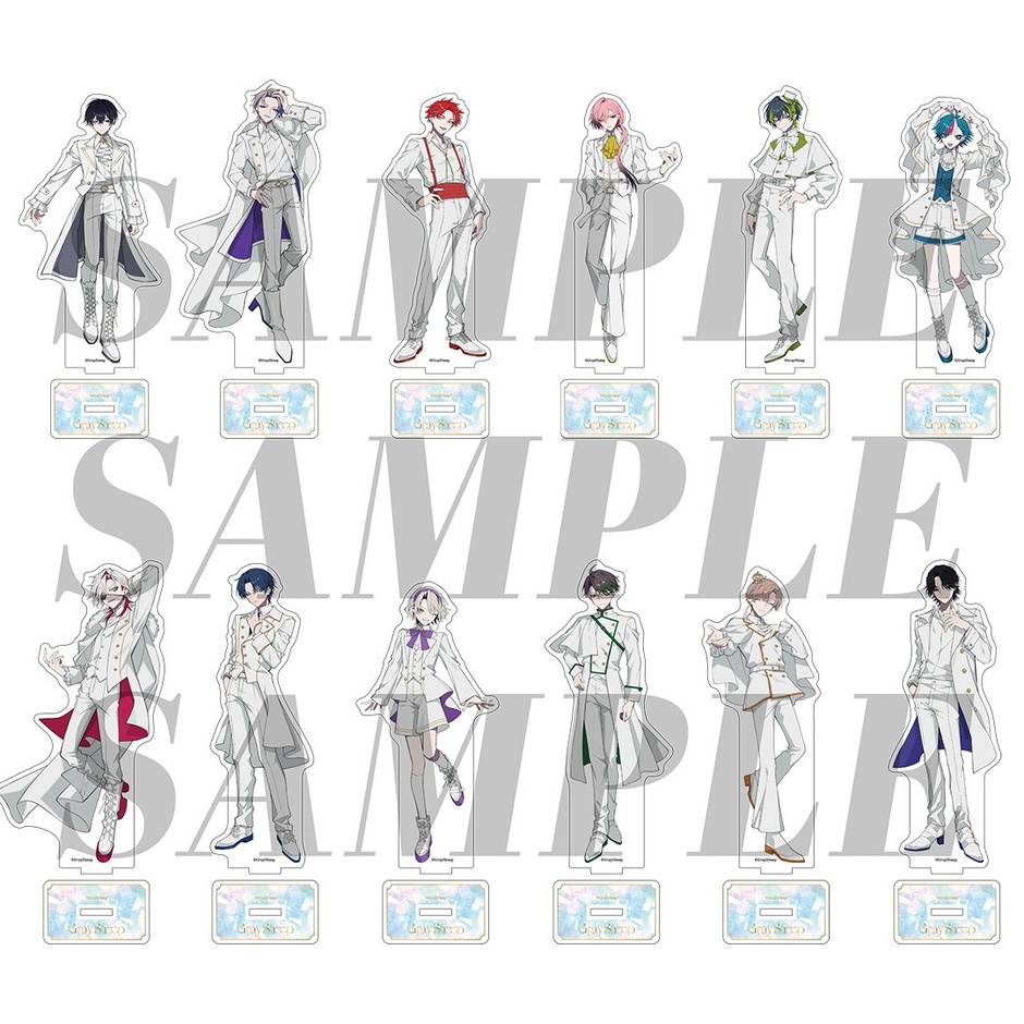 アクリルスタンド  2nd Anniv. Ver. イベント価格：¥1,700（税込） 種類：全12種 キャラサイズ:全長145mm程度 台座サイズ：H30mmxW50mm程度 ※絵柄をお選びいただけます ※キャラクターによりサイズが異なります