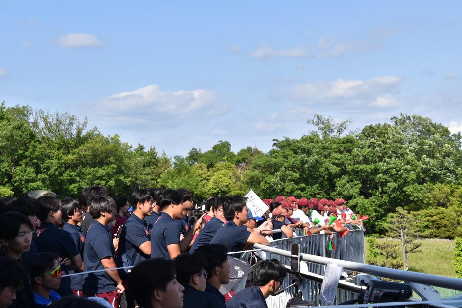 ラグビー部やバレーボール部の部員も応援