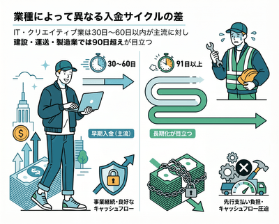 業種によって異なる入金サイクルの差