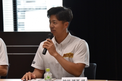 硬式野球部の神代選手